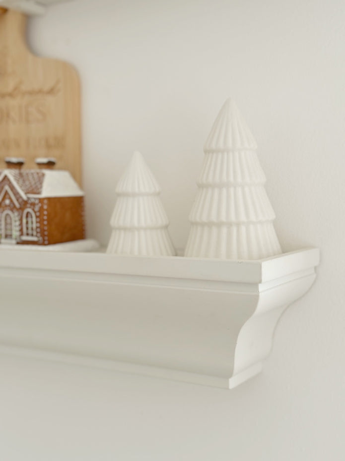 Ribbed Matt White Ceramic Christmas Tree
