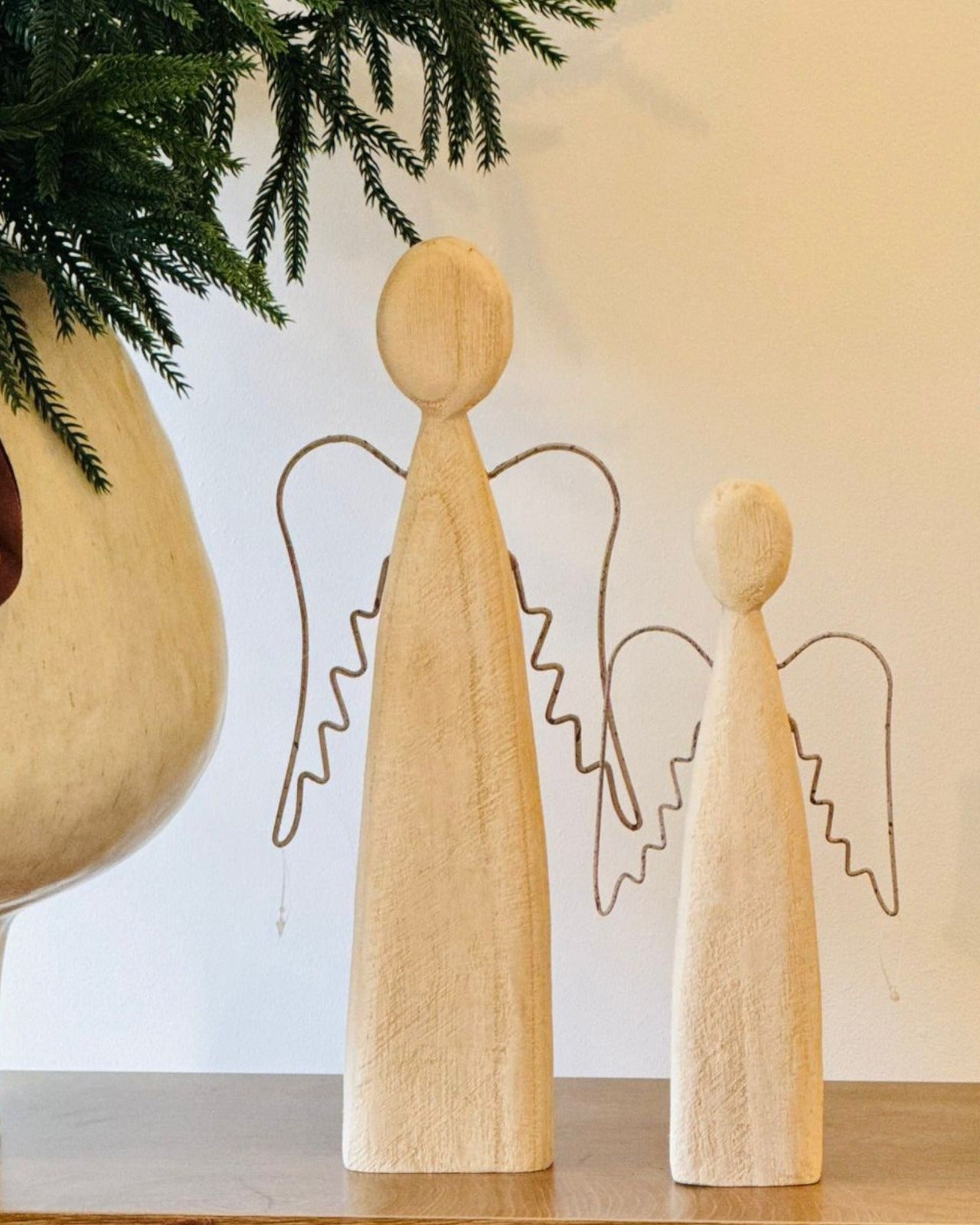 Whitewashed Rustic Standing Angel