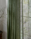 Yard Olive Green Woven Sheer Voile Curtain Panel