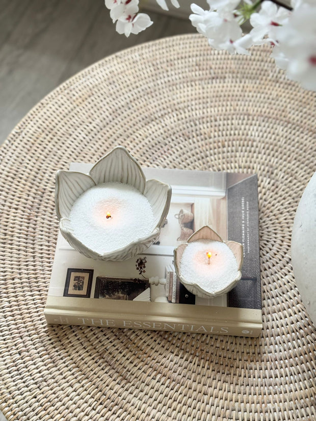 White Tulip Small Ceramic Dishes - Set of Two