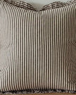Chocolate brown Darcy pinstripe cushion cover from Ellenvale Trade, soft furnishings, extra large size, textured fabric with pinstripe pattern.