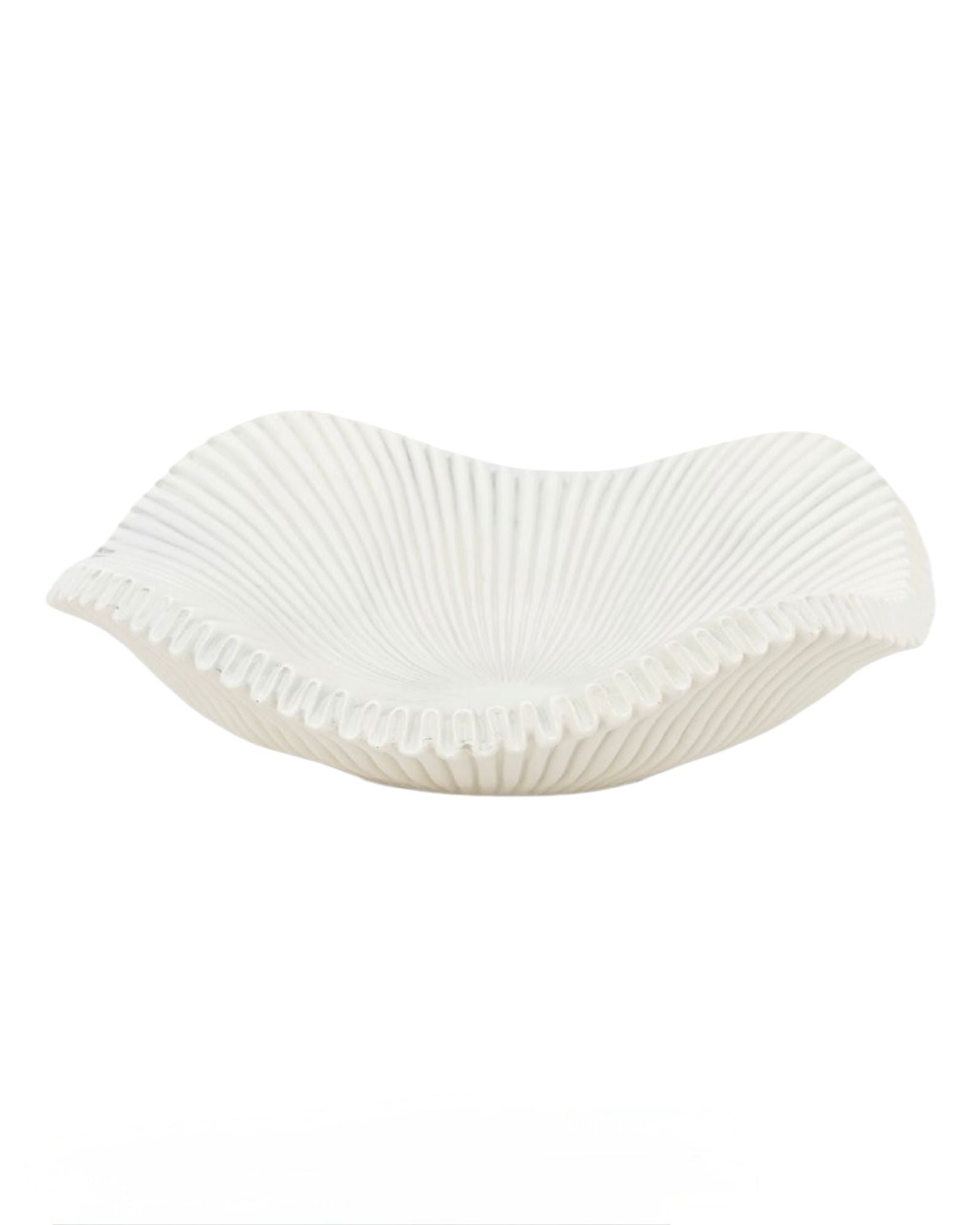 Large scalloped wavy decorative bowl by Gallery Direct, perfect for home decor, featuring a stylish, textured design.