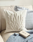 Neutral Embroidered Coral Cushion Cover
