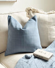 Ocean Blue Woven Square Design Cushion Cover