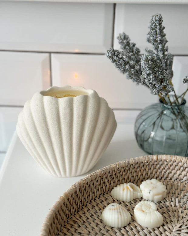 Sea Shell Matte Ceramic Oil Burner and Wax Warmer