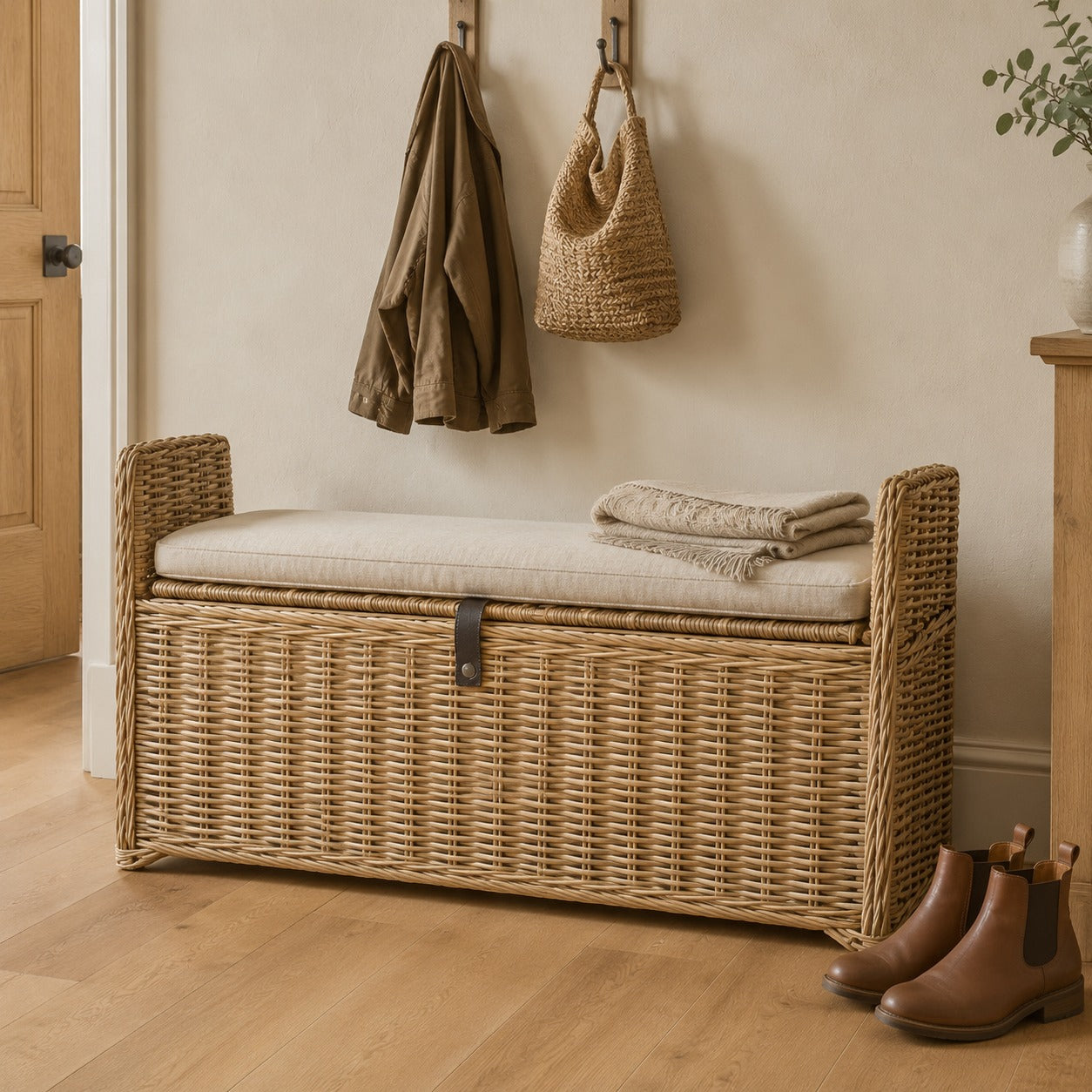 Rattan Rectangle Trunk Bench