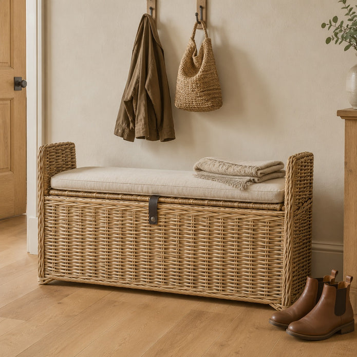 Rattan Rectangle Trunk Bench