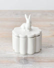 White Bunny Rabbit Pot With Lid