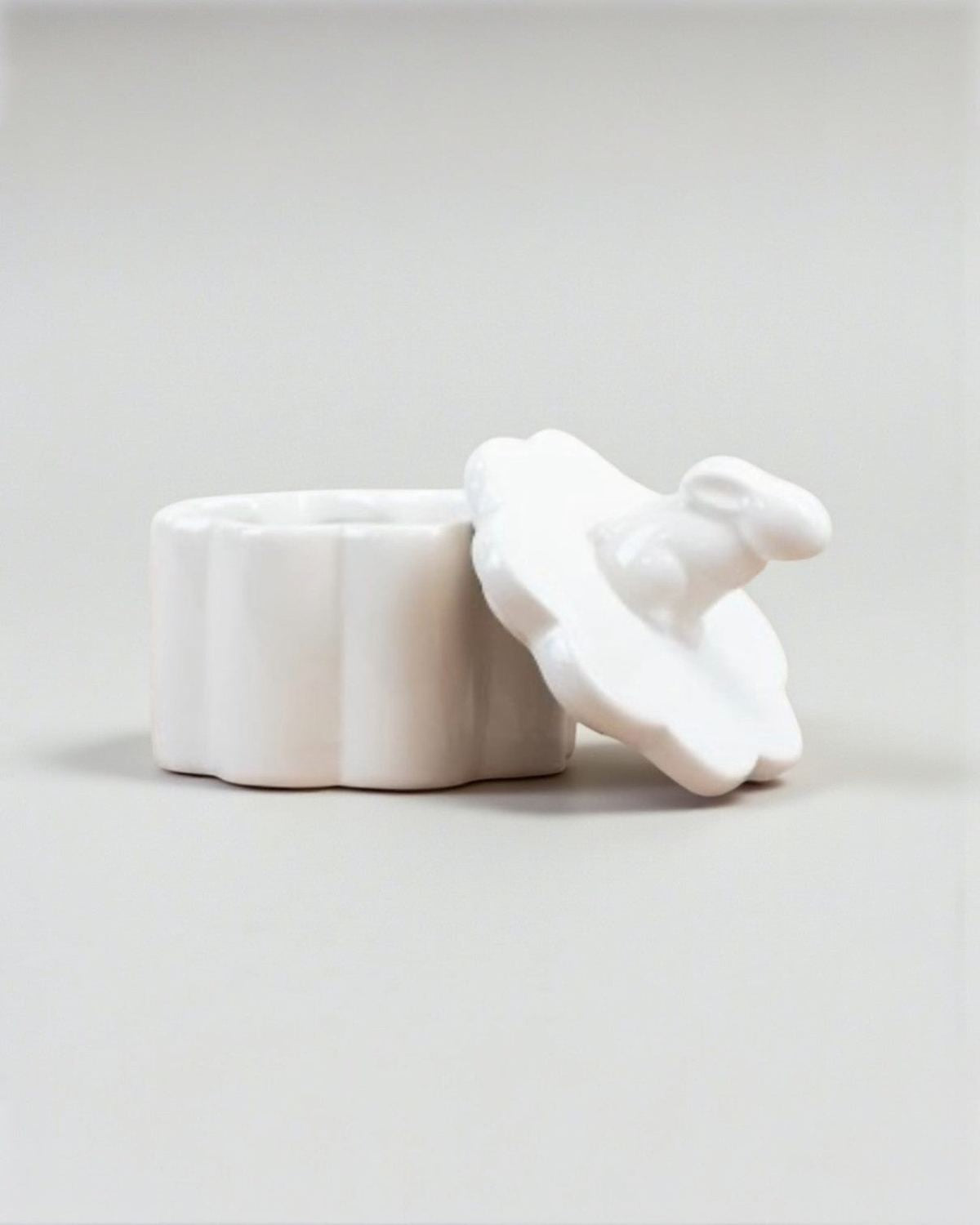 White Bunny Rabbit Pot With Lid