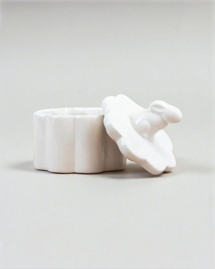 White Bunny Rabbit Pot With Lid