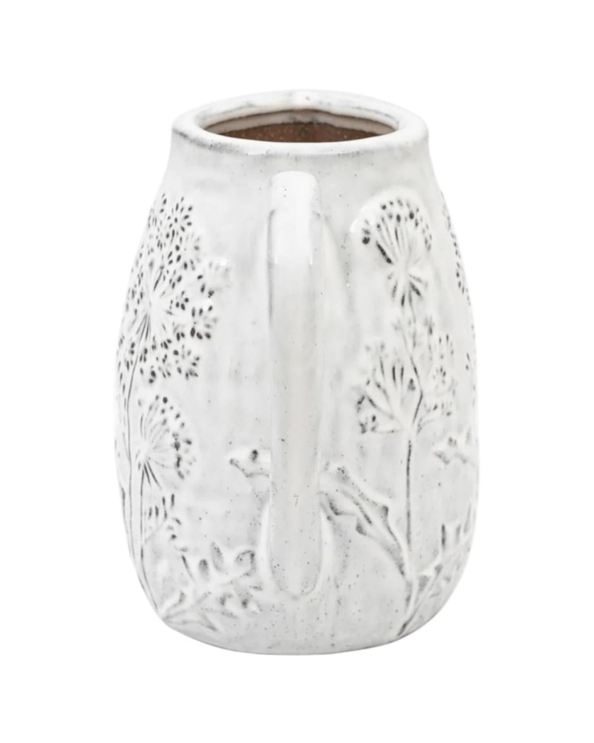 White Ceramic Allium Wildflower Jug