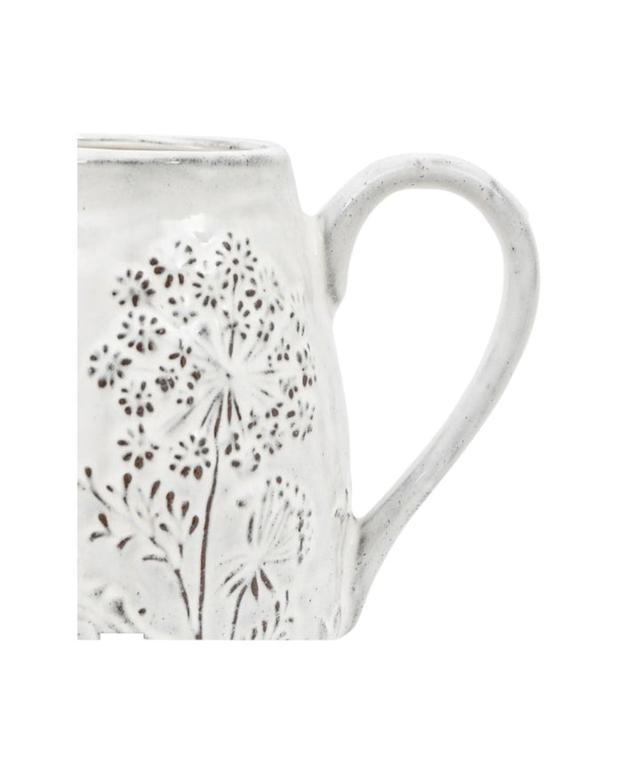 White Ceramic Allium Wildflower Jug