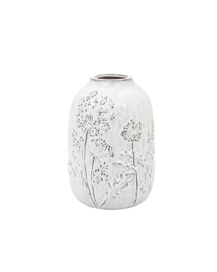 White Ceramic Allium Wildflower Vase