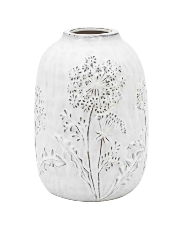 White Ceramic Allium Wildflower Vase