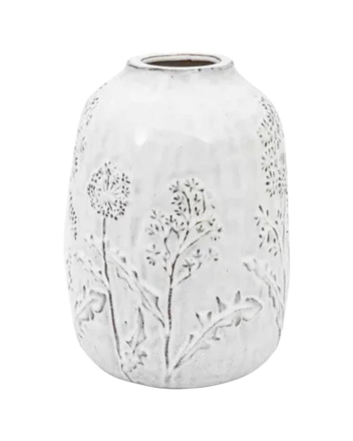 White Ceramic Allium Wildflower Vase