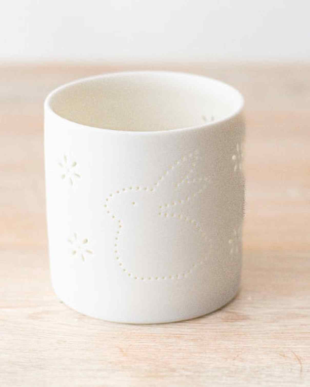 White Ceramic Rabbit Tealight Candle Holder