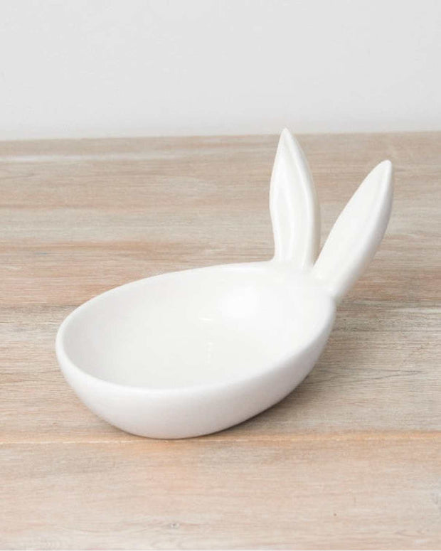 White Ceramic Bunny Dish