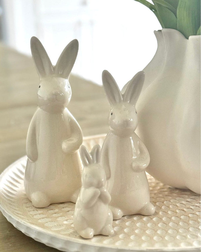 White Ceramic Bunny Rabbits