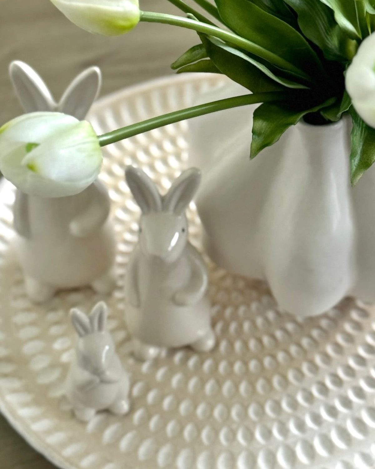 White Ceramic Bunny Rabbits