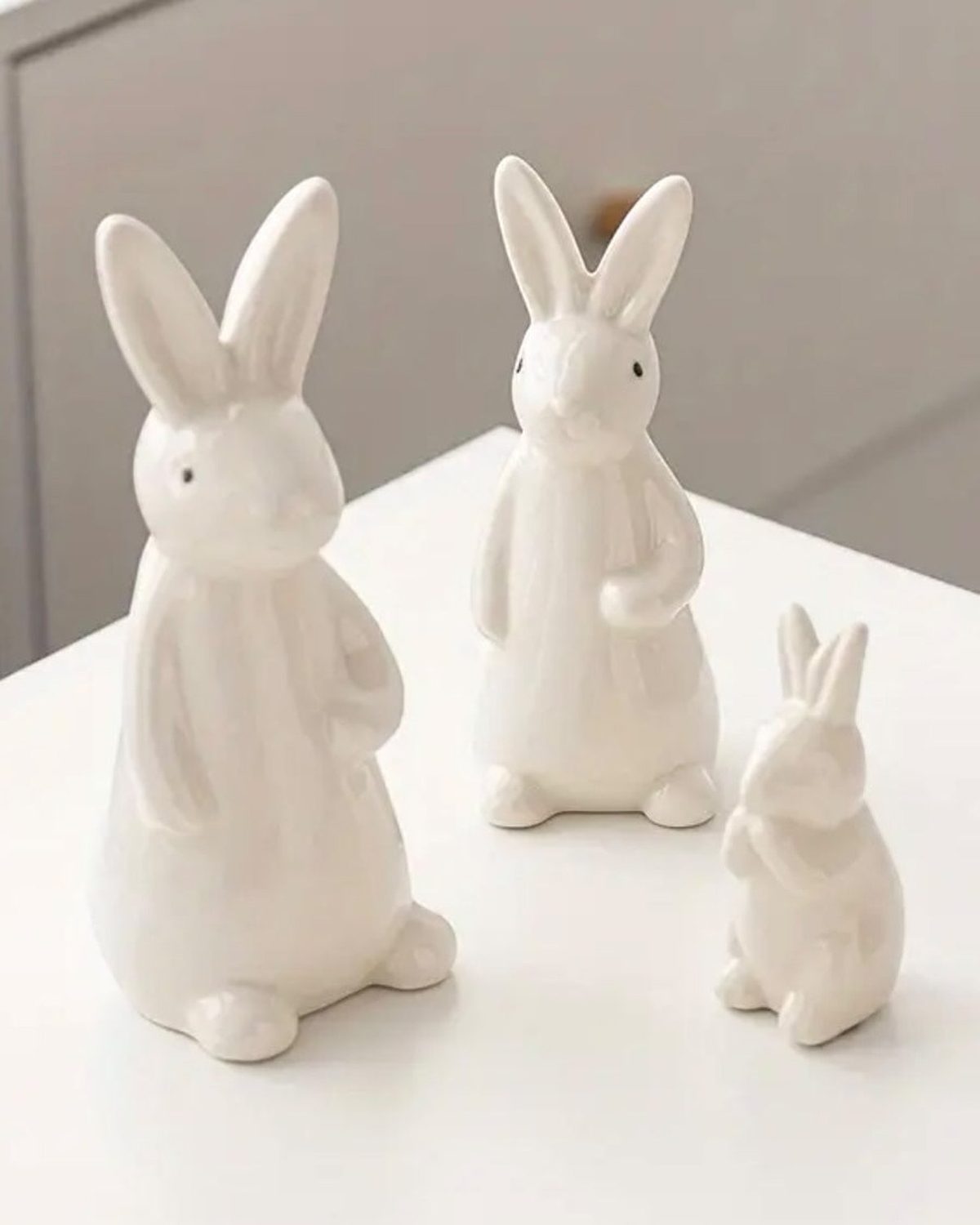 White Ceramic Bunny Rabbits