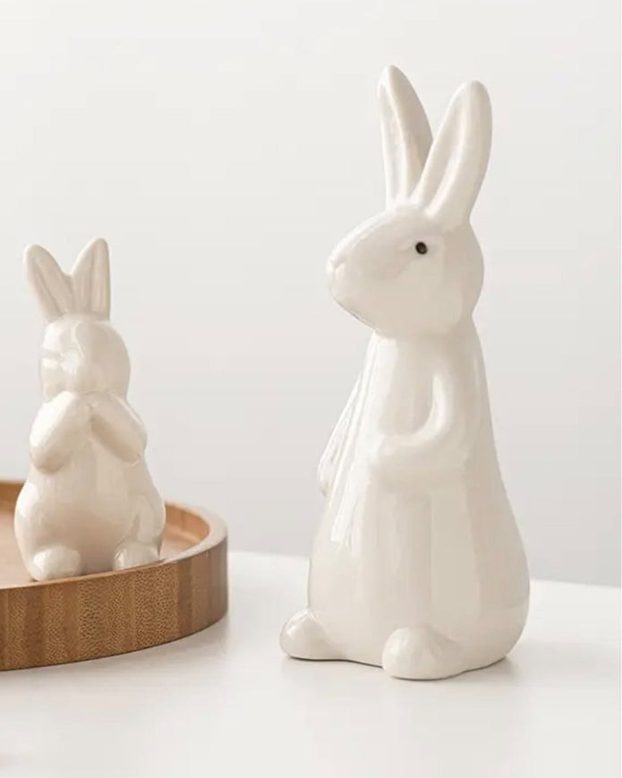 White Ceramic Bunny Rabbits