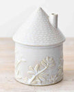 White Ceramic House With Flower Detailing