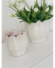 White Ceramic Leslie Tulip Pot