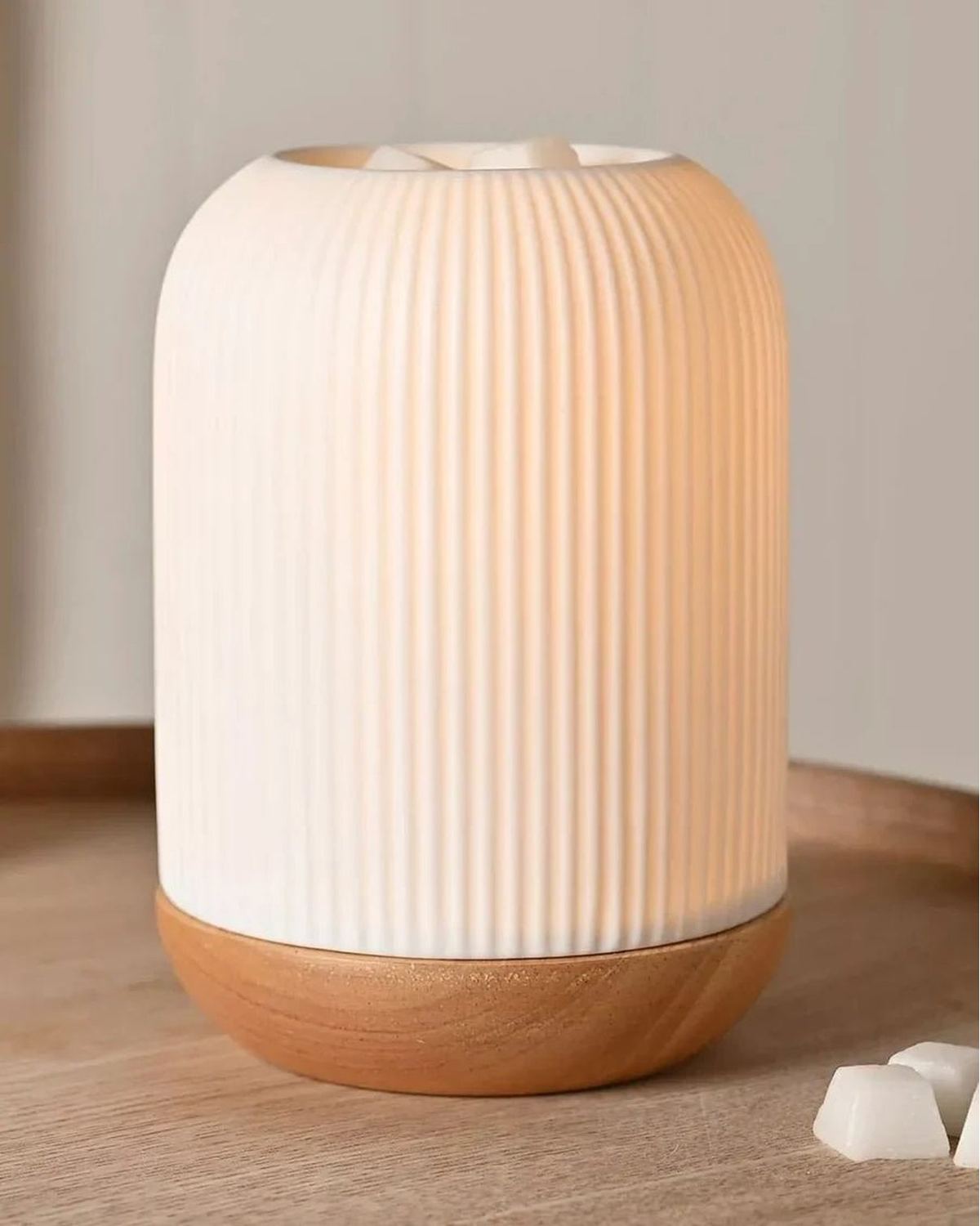White Ceramic Loire Wax Melt & Oil Electric Burner - Ribbed - Wax Melt BurnersWax Melt Burners - Lulu Loves Home