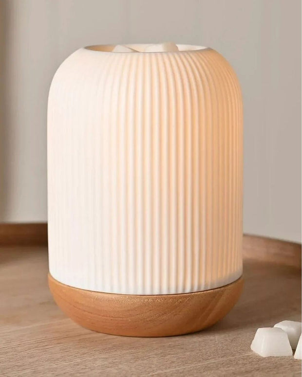White Ceramic Loire Wax Melt & Oil Electric Burner - Ribbed - Wax Melt BurnersWax Melt Burners - Lulu Loves Home