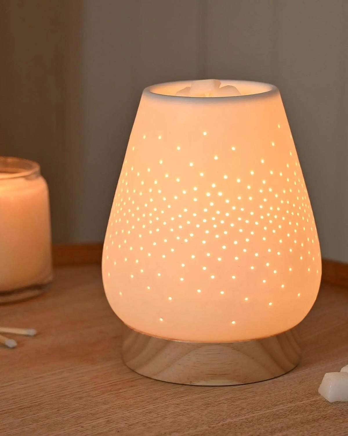 White Ceramic Loire Wax Melt & Oil Electric Burner - Starburst - Wax Melt BurnersWax Melt Burners - Lulu Loves Home