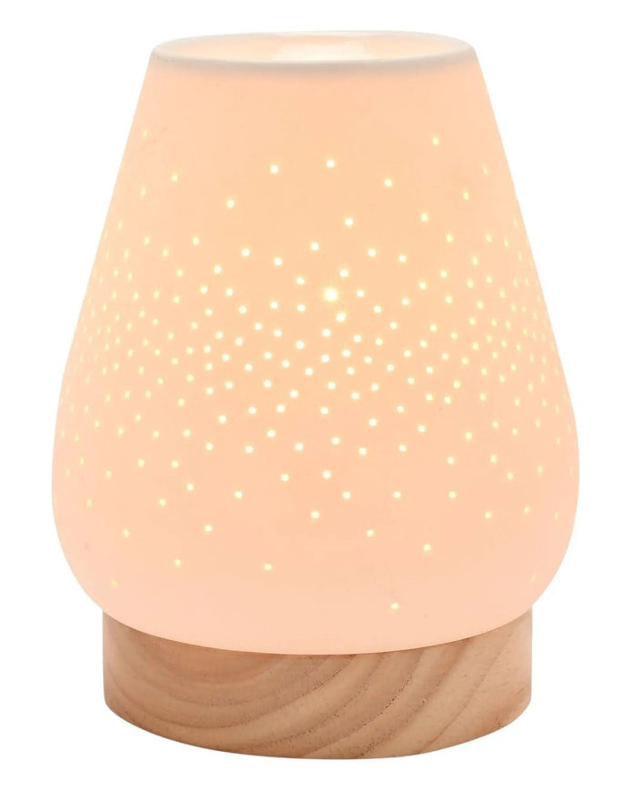 White Ceramic Loire Wax Melt & Oil Electric Burner - Starburst - Wax Melt BurnersWax Melt Burners - Lulu Loves Home