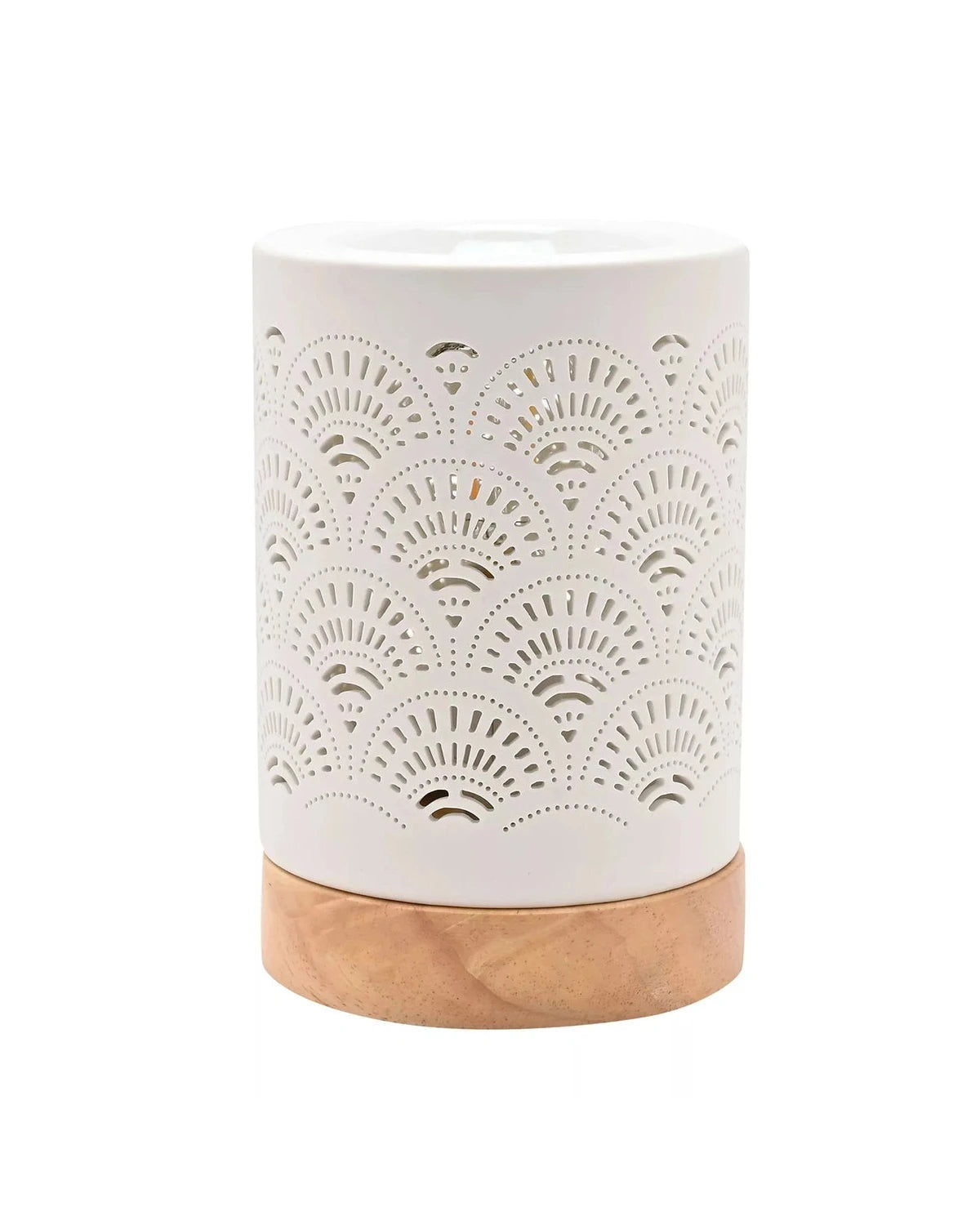 White Ceramic Loire Wax Melt & Oil Electric Burner - White Lace