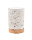 White Ceramic Loire Wax Melt & Oil Electric Burner - White Lace
