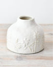 White Ceramic Pippa Embossed Floral Vase