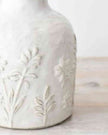 White Ceramic Pippa Embossed Floral Vase