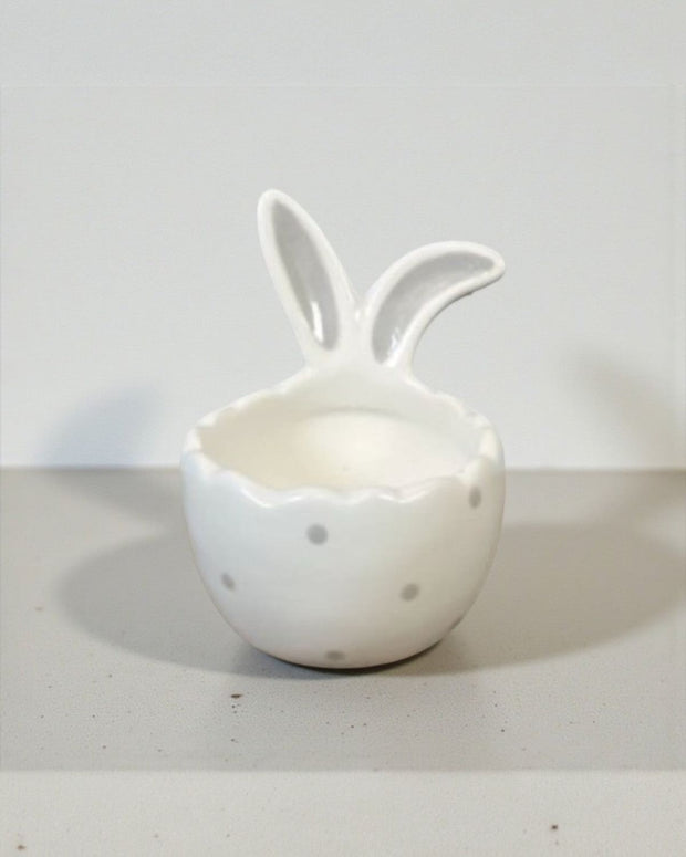 White Ceramic Rabbit Tealight Candle Holder