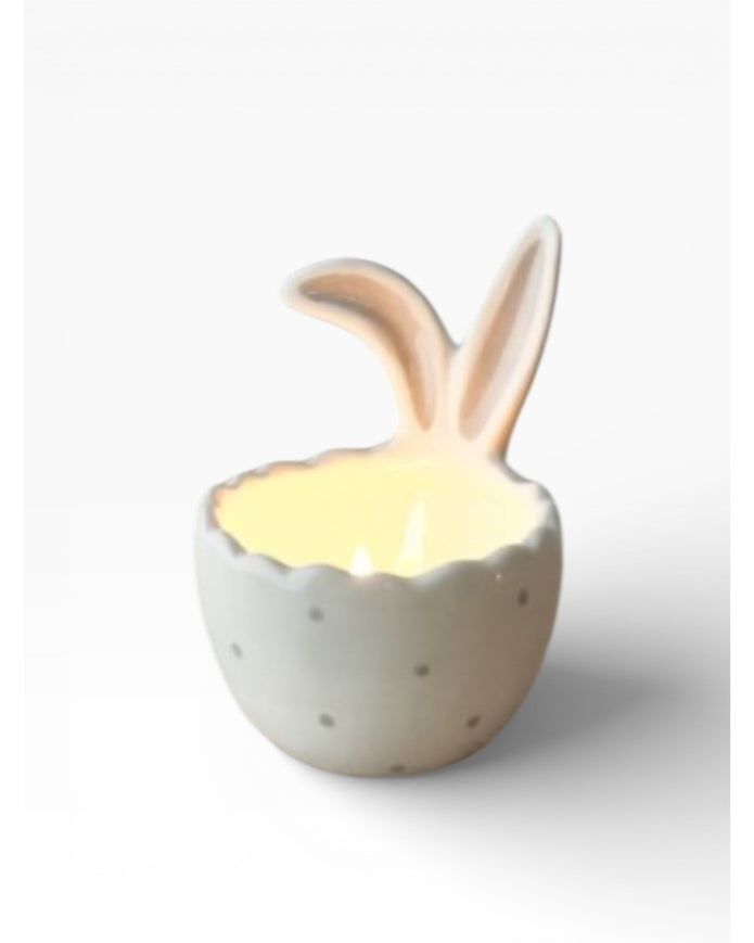 White Ceramic Rabbit Tealight Candle Holder