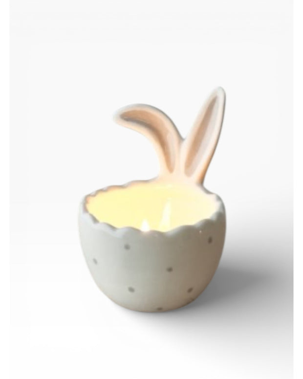 White Ceramic Rabbit Tealight Candle Holder