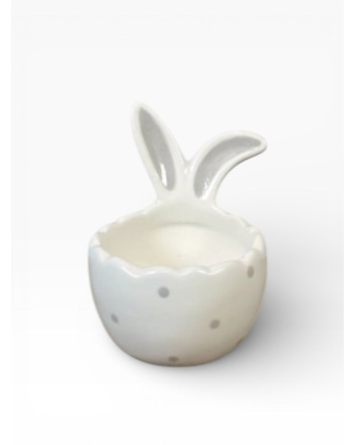 White Ceramic Rabbit Tealight Candle Holder