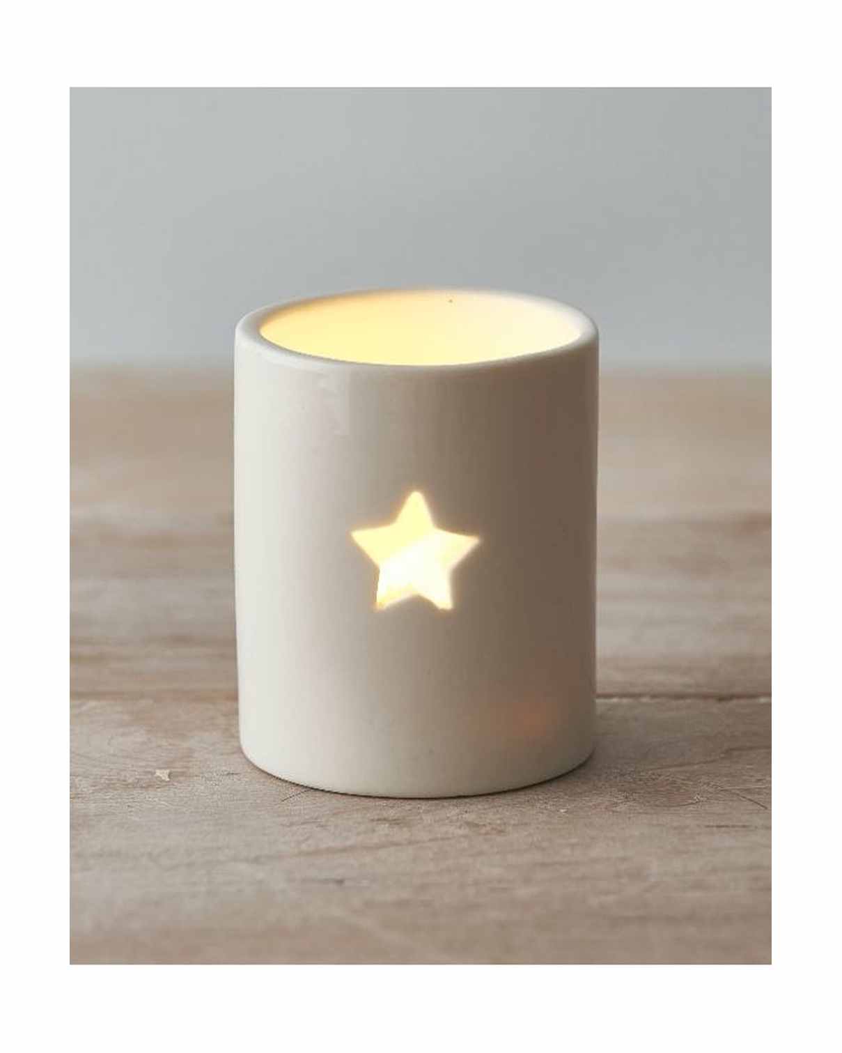 White Ceramic Simple Star Tealight Candle Holder