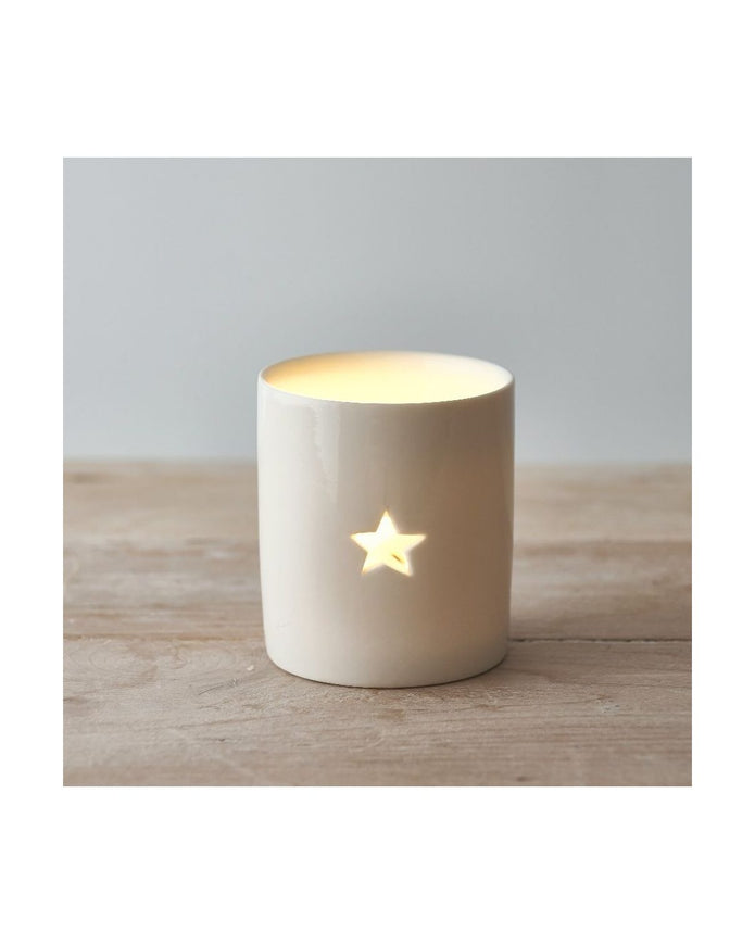 White Ceramic Simple Star Tealight Candle Holder