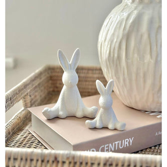 White Ceramic Sitting Bunny Rabbit