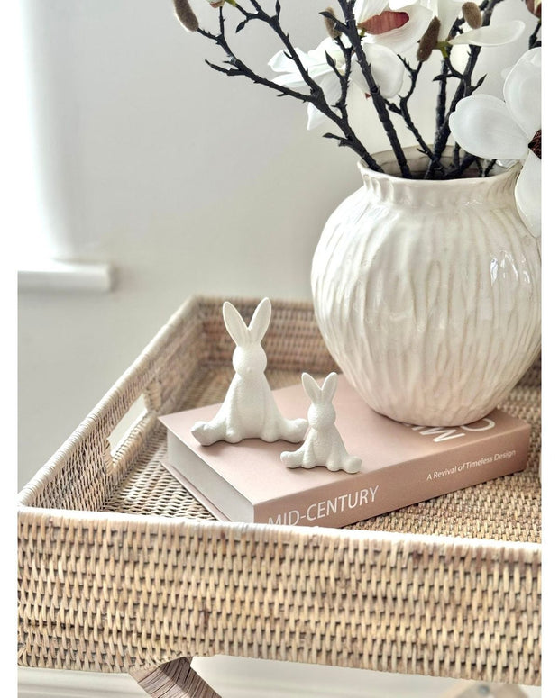 White Ceramic Sitting Bunny Rabbit