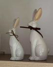White Ceramic Sitting Bunny Rabbit - Set of Two