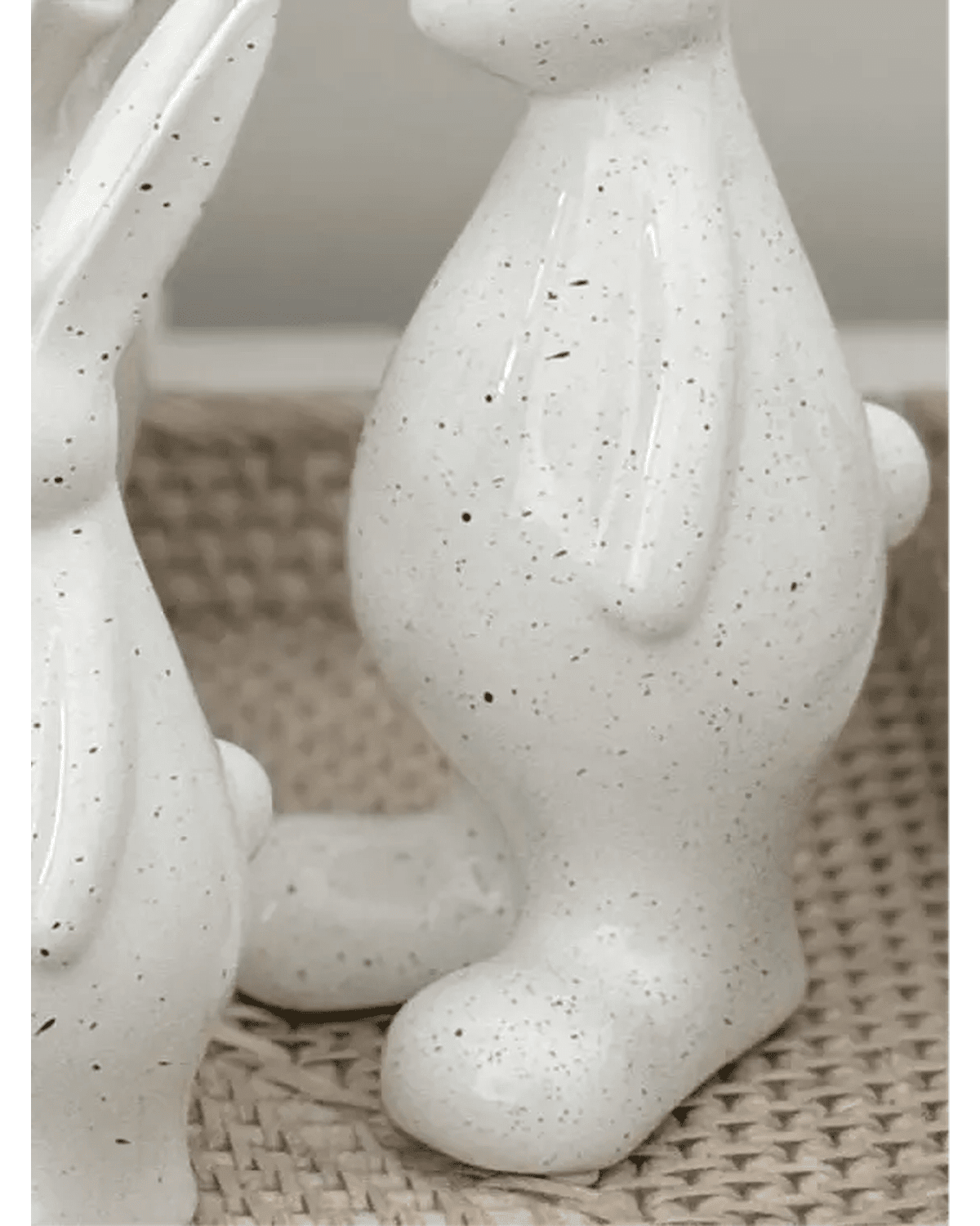 White Ceramic Speckled Standing Bunny Rabbit - Lulu Loves Home Lulu Loves Home 