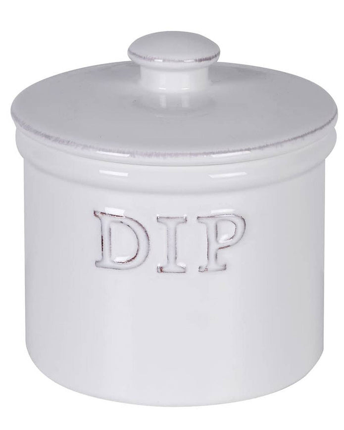 White Ceramic Stoneware Dip Jar
