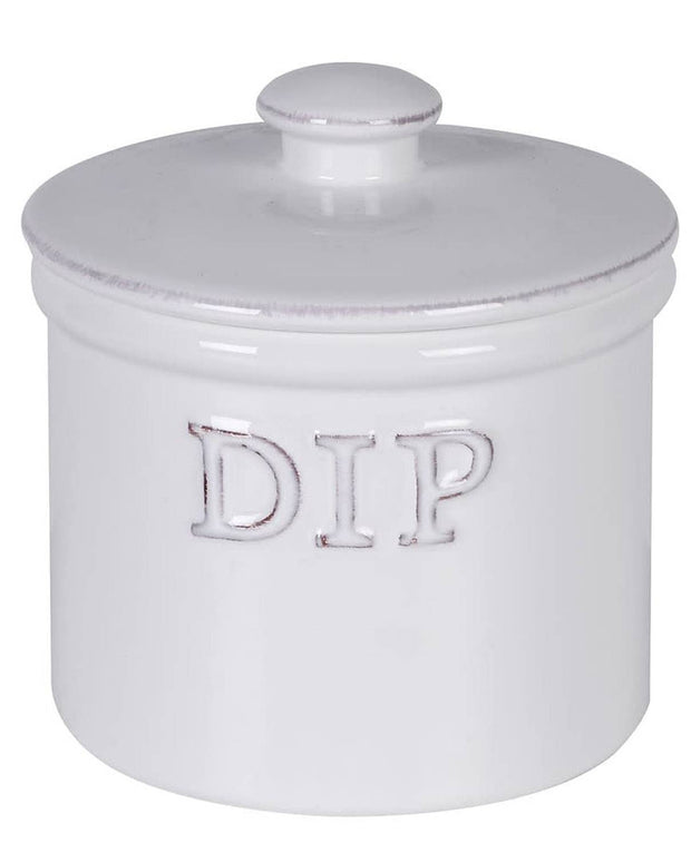 White Ceramic Stoneware Dip Jar