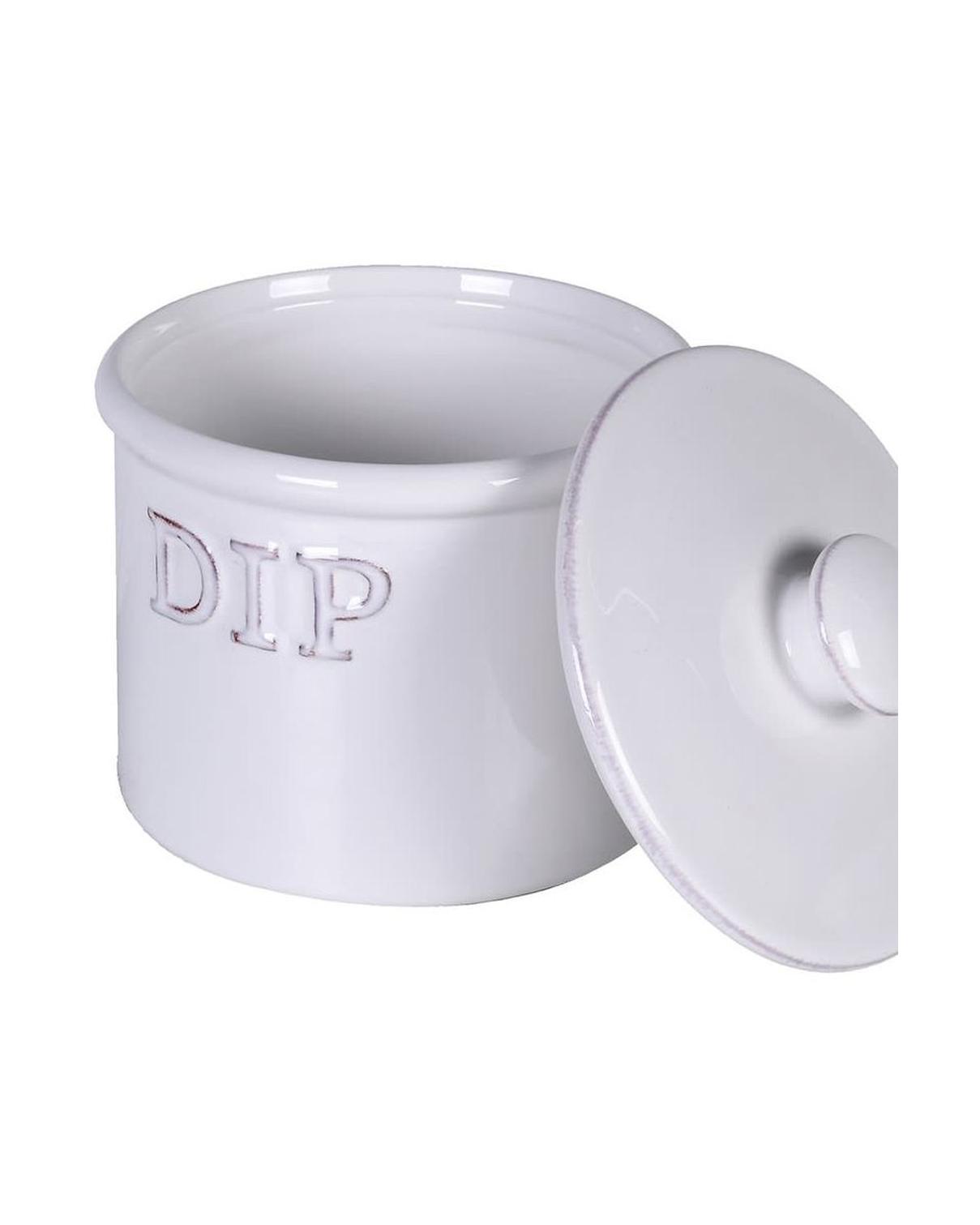 White Ceramic Stoneware Dip Jar