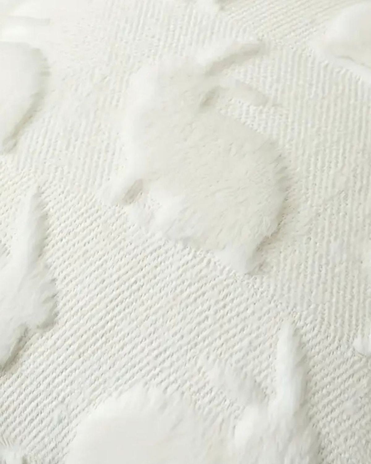 White Chenille Bunny Cushion Cover