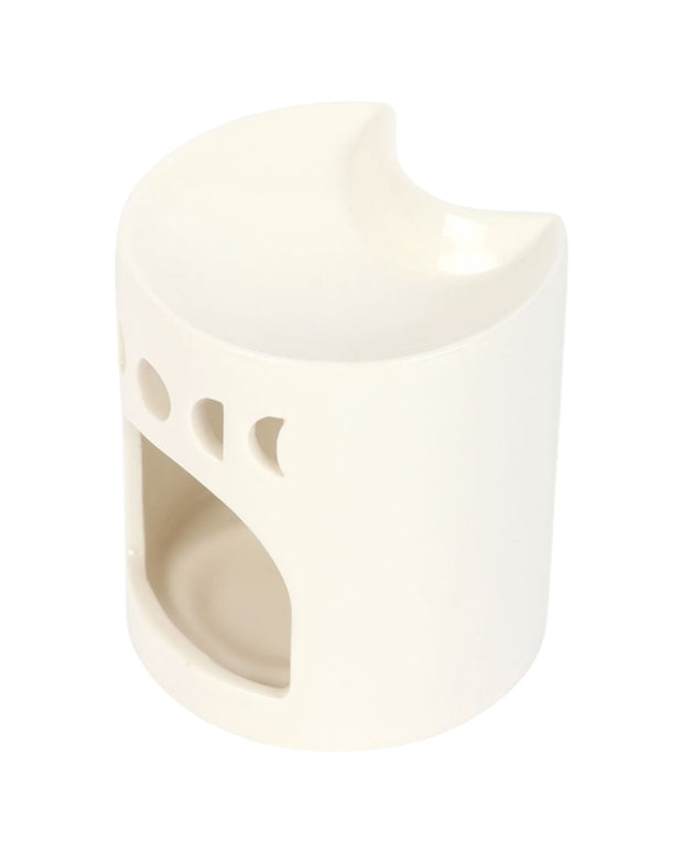 White Crescent Moon Oil Burner